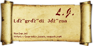 Légrádi Józsa névjegykártya